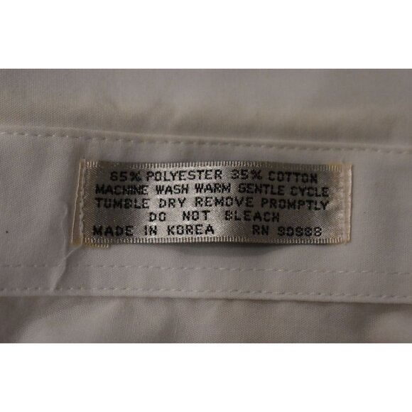 Vintage 90's Men's Classix White Formal Dress Shirt Short Sleeve Size 15/15.5 - Picture 7 of 7